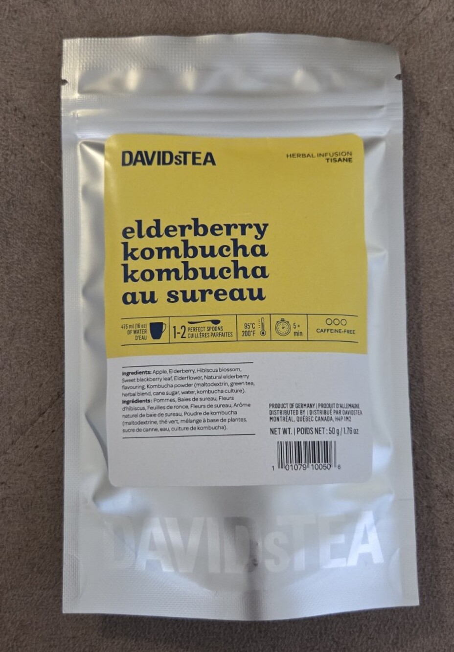 2/$20 Sealed! Davidstea ELDERBERRY KOMBUCHA Loose Leaf Tea 50g Davids Tea